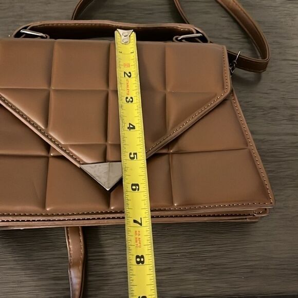 Fashion Rhombus brown‎ quilted crossbody shoulder bag - Picture 2 of 16